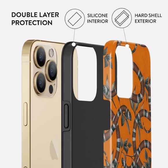 iPhone 11 Pro Max Burga Ultra Protective Orange Snakes Phone Case Bitter Apricot - Picture 11 of 11